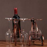 Estante de exhibición de botellas de vino para bicicleta, soporte de copa de vino Retro, decoraciones de mesa de comedor de Bar, organizador de vino, carro creativo - details 4