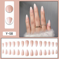 28 piezas de uñas postizas de almendra desnuda brillante, uñas de borde liso inofensivas para ir de compras, citas y viajes - details 3