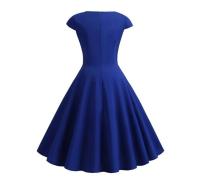 Vestido de verano para mujer, Color sólido, Retro, Vintage, años 50, 60, informal, para fiesta y oficina, Vestidos Rockabilly - details 24