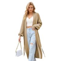 2024 nuevo suéter largo moda urbana con cuello en V Casual versátil abrigo suelto para mujeres - details 1