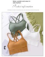 Tops sexis para mujer, camiseta sin mangas con tirantes cruzados en la espalda, sujetador deportivo Push Up para correr, sujetador de Yoga de Color sólido suave transpirable para Fitness y belleza - details 1