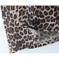 Vestido Mini de Verano con Estampado de Leopardo Manga Abullonada, Cuello en V, Lazo, Moda para Mujeres 2025 - details 5