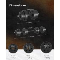Juego de mancuernas ajustables, con barra adicional, 20KG, 30 KG, para hombres y mujeres, Entrenamiento de fitness, Levantamiento de pesas en el gimnasio de casa - 1 Par - details 7