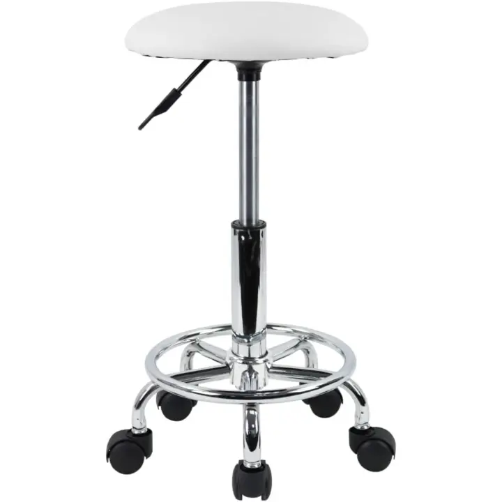 KKTONER Taburete con Ruedas Giratorio Ajustable en Altura Negro - 1