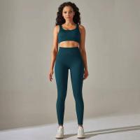 Conjunto de yoga acanalado sin costuras para mujer, ropa de gimnasio, sujetador con elevación, leggings, top de entrenamiento, chándal deportivo, 2 piezas - details 22