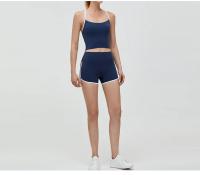 Pantalones cortos de Yoga para mujer, Shorts deportivos finos de cintura alta, mallas transpirables de secado rápido, ajustados, para entrenamiento y Fitness - details 14