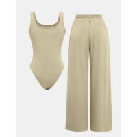 Conjunto de verano 2024 para mujer: top sin mangas y pantalones palazzo - details 16