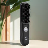 Plancha de pelo portátil, plancha de pelo inalámbrica, pantalla Digital, peine alisador de pelo, 3 temperaturas ajustables para viajes en casa - details 3