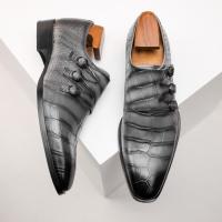 Zapatos de cuero transpirables de vestir para hombre con relieve. - details 19