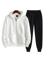Traje De Deporte Para Hombre Con Capucha 2024 Moda Deportiva Sudaderas Casuales Conjunto De Carreras Diarias Prenda Estándar De Otoño E Invierno - details 1