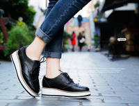 Zapatos de cuero genuino de alta calidad para mujer, zapatos Derby planos Brogue informales, zapatos Oxford formales Retro Brock para mujer - details 2