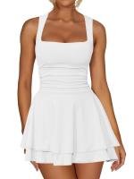 2025 nuevo vestido ajustado sin mangas plisado de verano para mujer - details 5