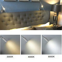 Luz LED de lectura de 3W, lámpara de pared de cuello de cisne plateado, bronce, negro, blanco, para cabecero de cama, escritorio, interruptor de mesita de noche, 4000K - details 0