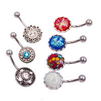 Piercing de ópalo falso Chapado en titanio para el Ombligo, joyería corporal de acero, 14G, 1 unidad - details 0