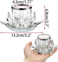 Portaveles de Cristal transparente con diseño de Loto para decoración del Hogar, oficina, Mesa Central de Boda - details 1