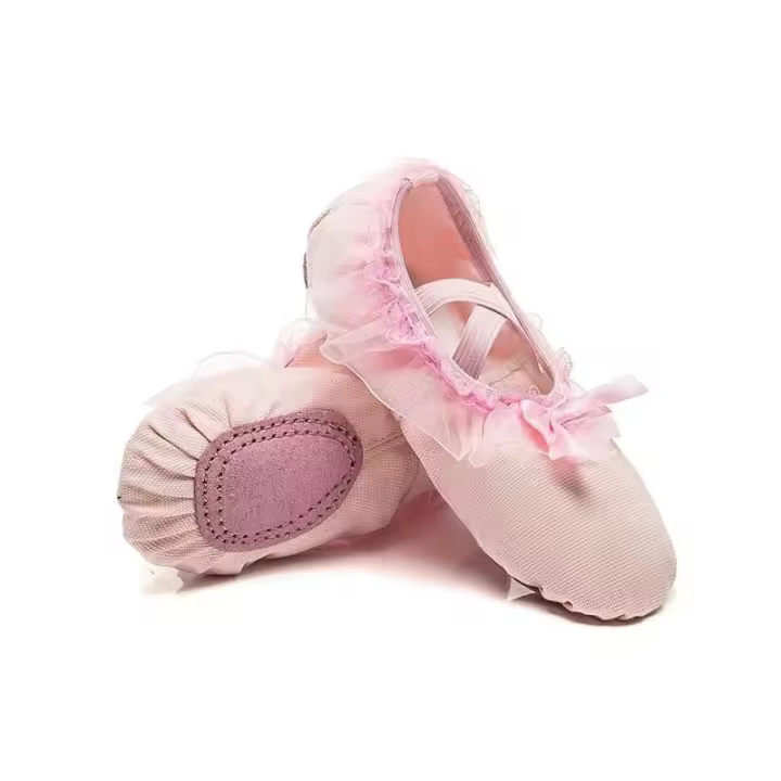 Zapatos planos de yoga para uso diario de ballet de lona de baile suave para niñas - 1
