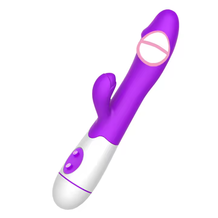 Rabbit G Spot Vibrator Female Clitoris Vagin Massager AV Magic Wand Dual Vibrating Stimulator Dildo Stick Sex Toys for Adult 18+ - 1