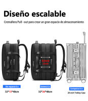 Mochila de gran capacidad para hombre, mochila de viaje de ocio, expandible, impermeable, interfaz USB - details 3
