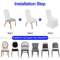 Nuevo 10-1 funda blanca para silla de boda, funda elástica de LICRA para restaurante, banquete, Hotel, comedor, fiesta, funda Universal para silla, decoración - details 1