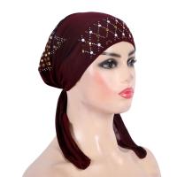 H089 turbante de moda hijab con lentejuelas doradas, pañuelo hijab musulmán, pañuelo islámico, sombrero amira, para colocar en la cabeza. - details 7