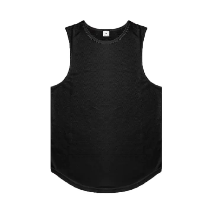 Camiseta sin mangas de malla para hombre, chaleco de Fitness, culturismo, entrenamiento, gimnasio, moda de verano - 1