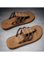 Chanclas antideslizantes de verano para hombre, ropa informal de playa, zapatillas de moda para exteriores, cómodas sandalias transpirables con Clip dedos - details 1