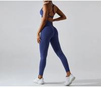 Pantalones deportivos ajustados de secado rápido para mujer, pantalones de Yoga ajustados, pantalones de Yoga de punto sin costuras, pantalones de chándal transpirables antitratamiento para gimnasio y Fitness - details 25