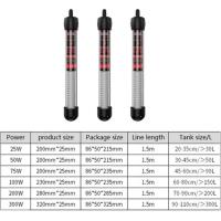 20-32 ° Calentador de tanque de peces C, 25-300W, 110V-220V, varilla calefactora para acuario, enchufe UE/EE. UU., termostato a prueba de explosiones, calentador para tortugas/pescado - details 1