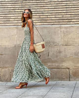 Vestido estampado de alta gama, estilo puro lujuria, falda con tirantes florales retro - details 18