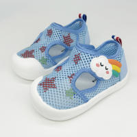 Sandalias de malla para bebé, niño y niña, zapatos transpirables de Punta cerrada con Velcro para caminar, deportes al aire libre, Verano - details 2