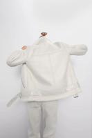 Chaqueta de piel de una pieza con cuello grueso para mujer, abrigo de manga larga con cinturón de cremallera diagonal, ropa de abrigo de invierno, nueva moda - details 2