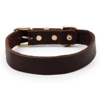 Collar de Perro de Cuero Real Fuerte Collar de Perro de Acero Inoxidable para Cachorros y Perros Grandes Horquilla de Mascotas - details 3