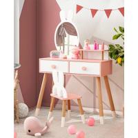 Tocador de Maquillaje 2 en 1 para Niñas 3-7 Años Mueble de Escritorio con Espejo Extraíble y 2 Cajones Blanco Carga 20+40kg - details 8