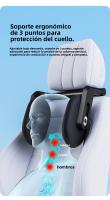 Almohada cervical para coche de 3 ejes |   Ganchos Dobles + Memoria Ortopédica |   Soporte Lumbar Ajustable |   Diseño Lateral para Dormir |   Universal para todos los coches |   Miravia España" - details 3