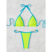 Bikini Micro Sexy Para Mujer 2023 Conjunto De Baño Con Cadena Estilo Brasileño Bikini De Tanga Traje De Baño De Playa Low Waist Sin Aros - details 10
