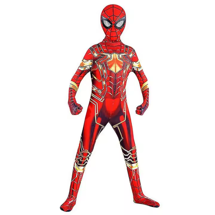 Disfraz de superhéroe para niños y adultos, traje de Spiderman de hierro dorado, Zentai - 1