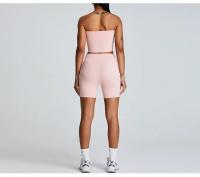 Conjunto de Yoga de Cintura Alta Ropa Deportiva de Nylon Antichoque para Mujeres Sin Mangas - details 4