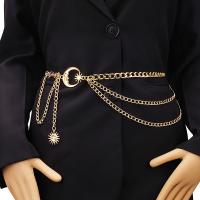 Cadena de Metal multicapa con forma de luna para mujer, cadena de cintura, cinturón para vestido, falda, cinturón con estrella de Luna, ropa dorada y plateada, 1 unidad - details 0