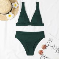 Conjunto de Bikini de Cintura Alta de V-Neck Sexy Traje de Baño de Push Up Negro para Mujeres - details 27