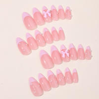 Pegatinas de Uñas Rosas con Lazos de Perlas Artículo de Uñas Removible para Belleza - details 1