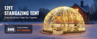 SucceBuy Buble Dome Tent Doble Cubierta Transparente y Amarillo Claro Refugio de Casa Geodésico al Aire Libre Impermeable para Acampar, Patio, Comedor, Fiestas - details 1