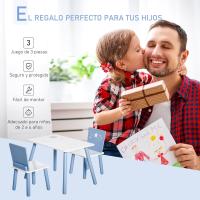 Mesa de Madera para Niños de 2-4 Años 60x40x43 cm Ideal para Dormitorio Sala - details 5