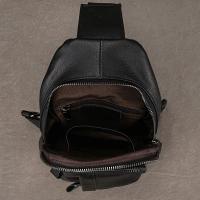 Bolso de pecho de cuero de vaca suave para hombres, paquete de pecho de cuero genuino, bandolera pequeña, bolso antirrobo, café - details 52