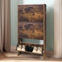 Mueble zapatero de 12 pares - Estantería de gran capacidad para vestíbulo o pasillo - (ancho) 60 x (profundidad) 24 x (alto) 80 cm - Madera clara blanca - details 138