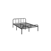 Cama de metal doble, cama de hierro grande para colchón de 160 x 200 cm, cama industrial con estructura de metal blanca. - details 7