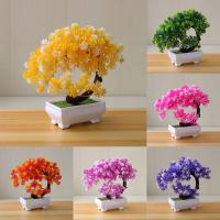Árbol falso en maceta de plástico realista, Planta Artificial de 19CM, loto, decoración para el hogar, comedor interior y sala de estar - details 0