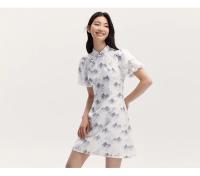 Vestido de Verano 2024 Estampado de Tinta de Semir Mangas de Burbuja Botonado Moda para Mujeres - details 8