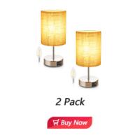 2 Piezas Lámpara de Cabecera, Lámpara de Mesa Táctil Regulable, 3 niveles de brillo, con 2 puertos de carga USB y 2 bombillas E14 regulables, Perfecta para Dormitorio, sala de estar, oficina (Negro) - details 12