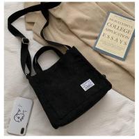 Bolso de lona de pana bolso de mensajero de hombro para mujer versión coreana pequeño bolso cuadrado - details 23