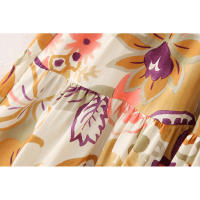 BUNO-mujeres moda Primavera Vintage impreso popelina vestidos largos con cuello en V midi francés elegante ropa de noche femenina - details 13